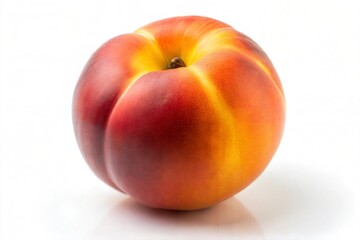 Ripe peach on white background 