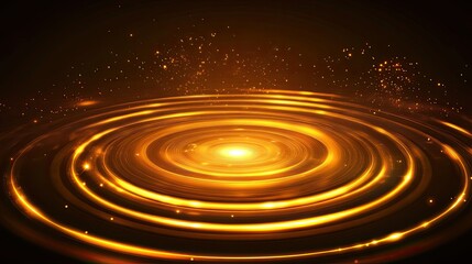 Obraz premium A golden circle with a lot of sparkles around it