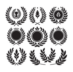 laurel sign silhouette illustration vector