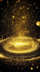 Obraz premium A gold and black image with a lot of sparkles