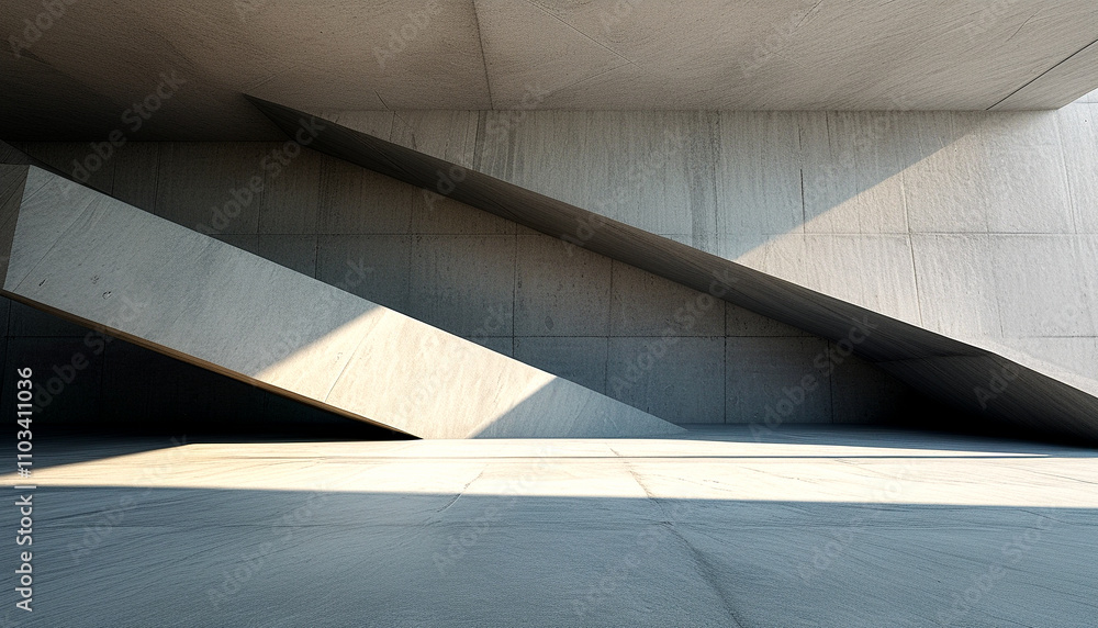 Poster intricate play of light and shadow in modern architectural design at empty space