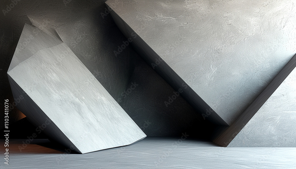 Poster fascinating angular structures create a striking visual impact in an artistic environment