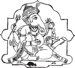 Illustration Design of Indian God Ganesha clipart