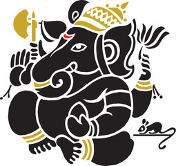 Illustration Design of Indian God Ganesha clipart