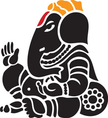 Illustration Design of Indian God Ganesha clipart