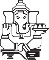 Illustration Design of Indian God Ganesha clipart
