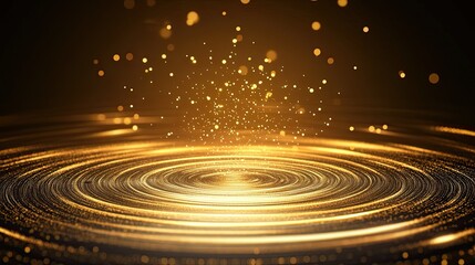 Obraz premium A gold colored splash of water with a lot of sparkles