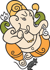 Illustration Design of Indian God Ganesha clipart