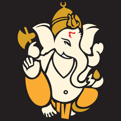 Illustration Design of Indian God Ganesha clipart
