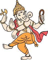 Illustration Design of Indian God Ganesha clipart