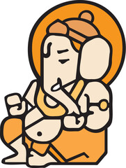 Illustration Design of Indian God Ganesha clipart