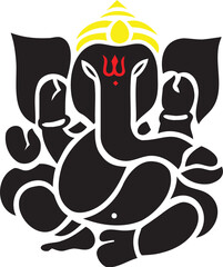 Illustration Design of Indian God Ganesha clipart