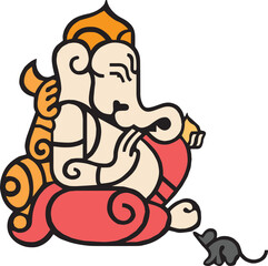 Illustration Design of Indian God Ganesha clipart