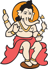 Illustration Design of Indian God Ganesha clipart