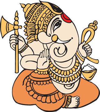 recommend clip art: Illustration Design of Indian God Ganesha clipart