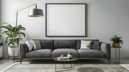 Modern style interior design 3d illustration