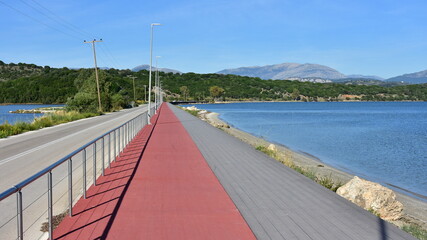 new cycleway near town Igoumenitsa in Greece
