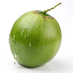 green coconut with water drop