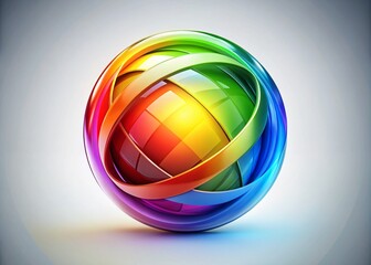 Captivating 3D Colorful Sphere Logo Design Featuring a Globe Motif, Perfect for Corporate Branding, Digital Marketing, and Creative Projects with Vibrant Colors and Depth