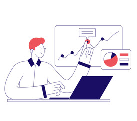 Man studying financial analytics