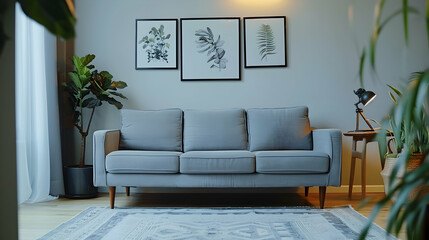 Modern style interior design 3d illustration