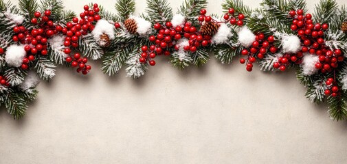 A white background with red and white Christmas decorations