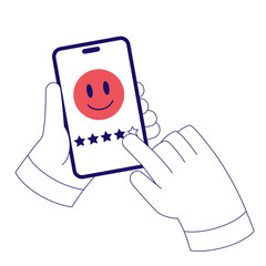 Person rates a product or service