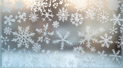 Winter-Themed Backgrounds with Snowflakes and Frosty Details