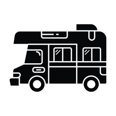 Caravan icon vector on white background
