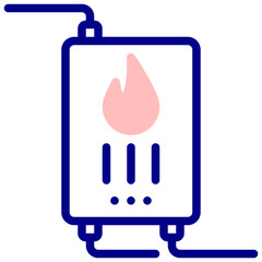 boiler dispenser mixed outline vector icon