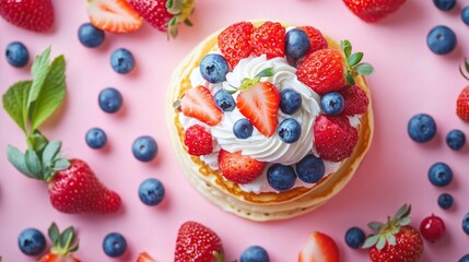 Minimalist pancake taco with fresh fruits