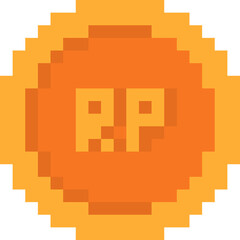 Coin Money Pixel Art Illustration