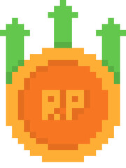 Coin Money Pixel Art Illustration