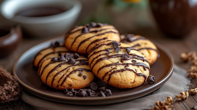 Mini brookies with chocolate drizzle