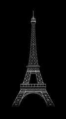 Fototapeta premium Sketch of the Eiffel Tower on black background
