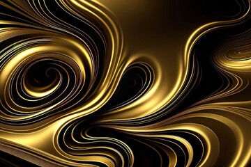  Abstract gold swirls with luxurious flowing patterns.