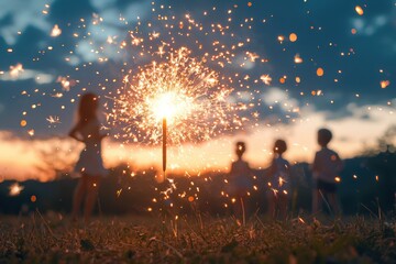 Festive firecracker display a spectacular night sky celebration