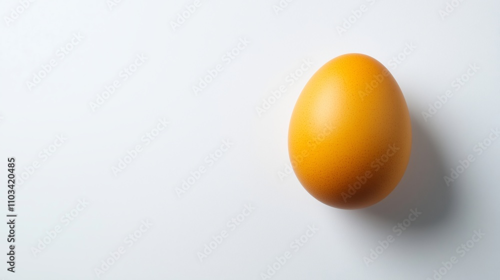 Aufkleber bright yellow egg resting on a simple white background showcasing its smooth surface and rounded sha