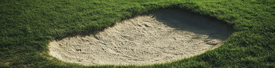 Golf Bunker: Empty and Green Space for Golf Activity on Summer Golf Course