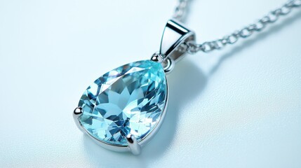 Elegant Aquamarine Pendant Jewelry - High-Resolution Stock Image