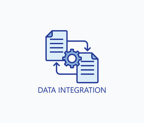 Data integration vector, icon or logo sign symbol illustration 