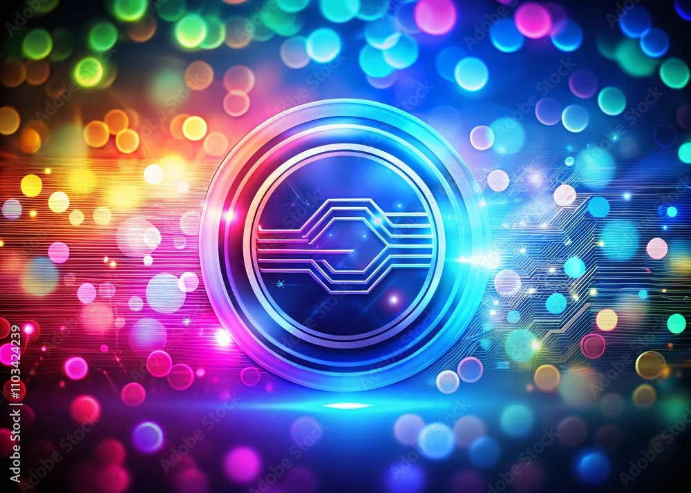 Aufkleber captivating digital tech logo design with bokeh effect for modern branding and creative projects, hi
