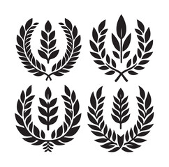 laurel sign silhouette illustration vector