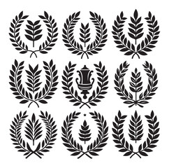 laurel sign silhouette illustration vector