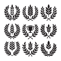 laurel sign silhouette illustration vector