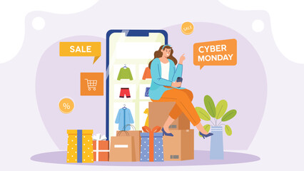 Cyber Monday Concept Illustration