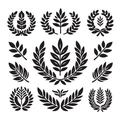 laurel sign silhouette illustration vector