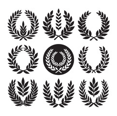 laurel sign silhouette illustration vector