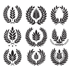 laurel sign silhouette illustration vector