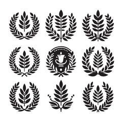 laurel sign silhouette illustration vector